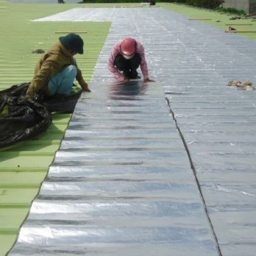 Dán chống dột trên mái tôn màu xanh chuối – thi công dễ dàng