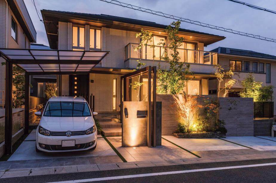 Mái che ô tô Carport MC hoàn thiện tại biệt thự hiện đại