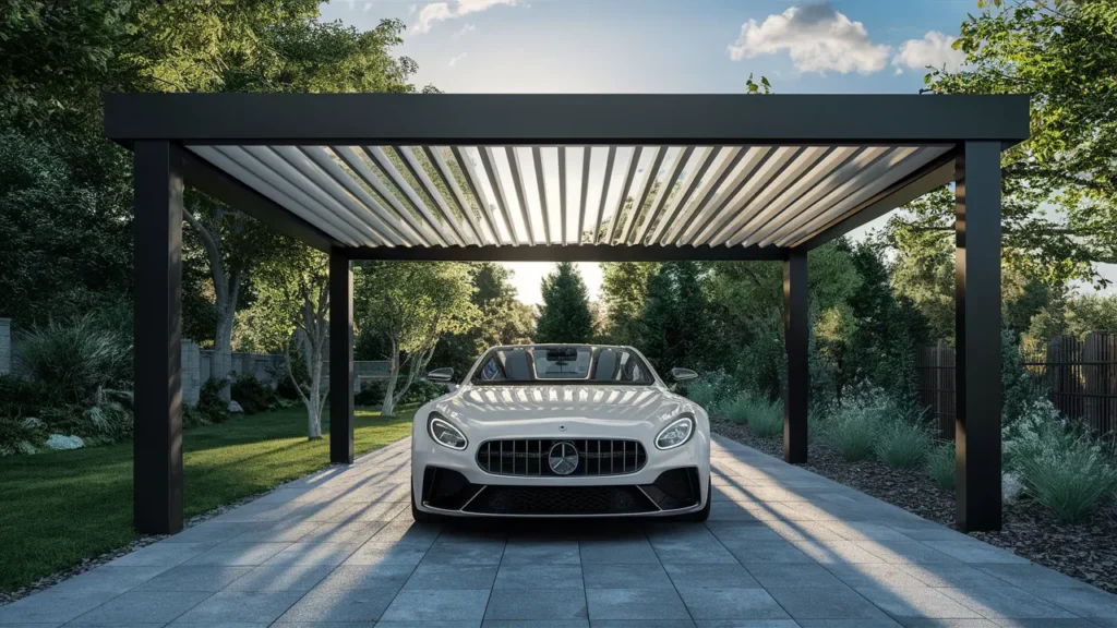 Các mẫu thiết kế mái che nhà xe và carport đẹp, đa dạng.