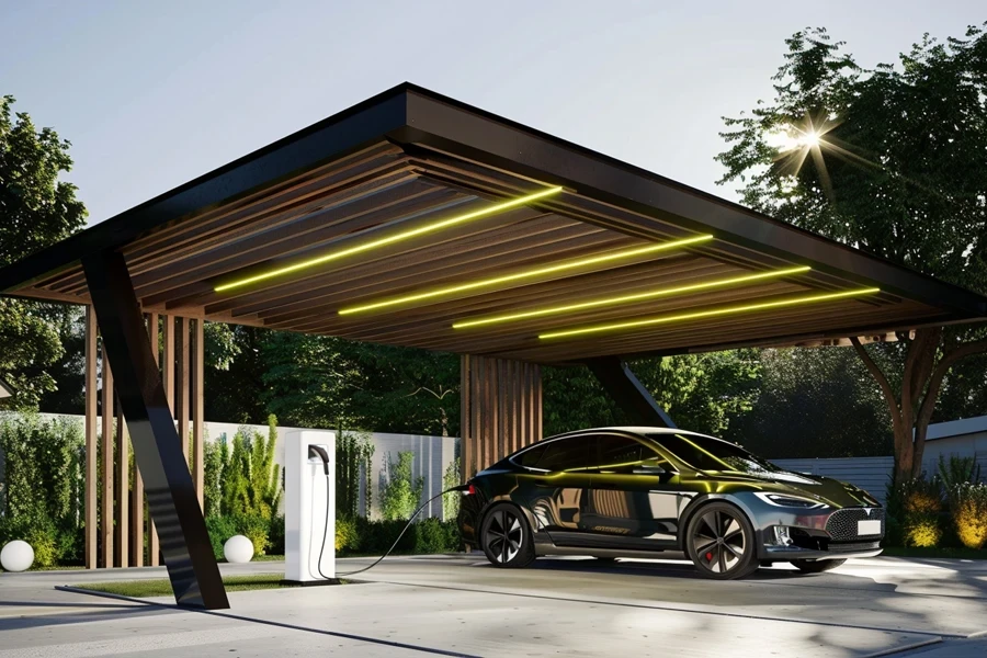 Các mẫu thiết kế mái che nhà xe và carport đẹp, đa dạng.