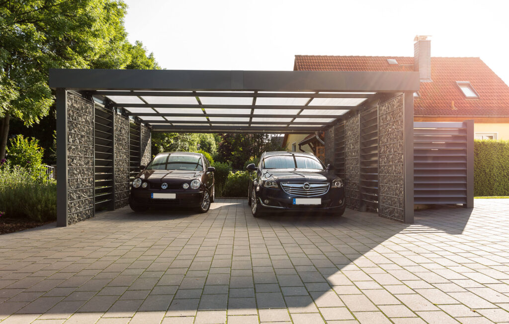 Các mẫu thiết kế mái che nhà xe và carport đẹp, đa dạng.