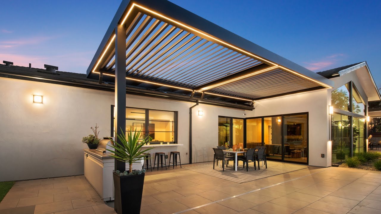 Mái che Pergola thông minh dạng lá sách tự động