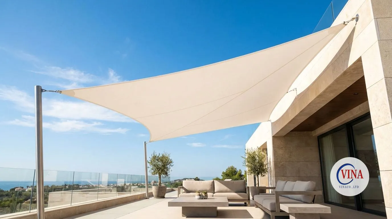 Hình ảnh minh họa cho bạt căng che sân thượng