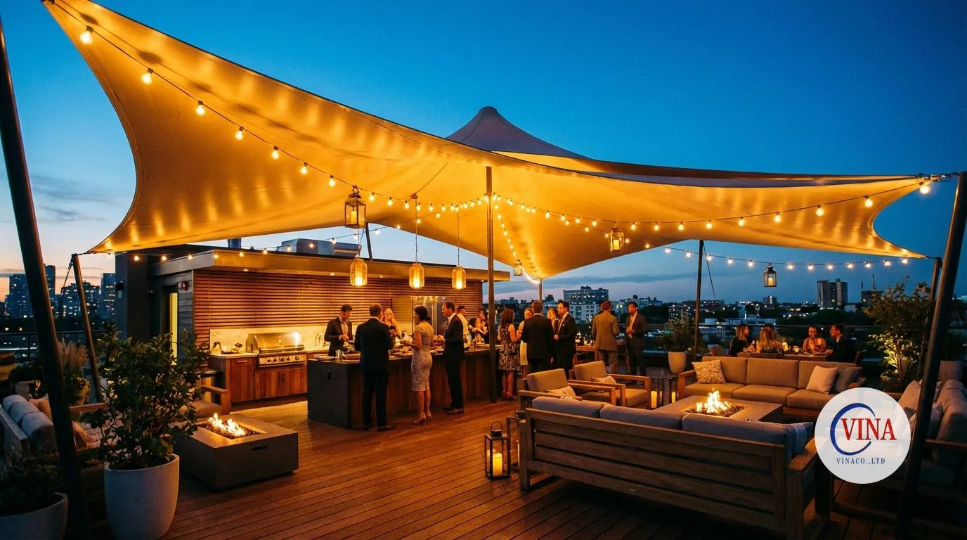 Hướng dẫn chi tiết bạt căng che sân thượng