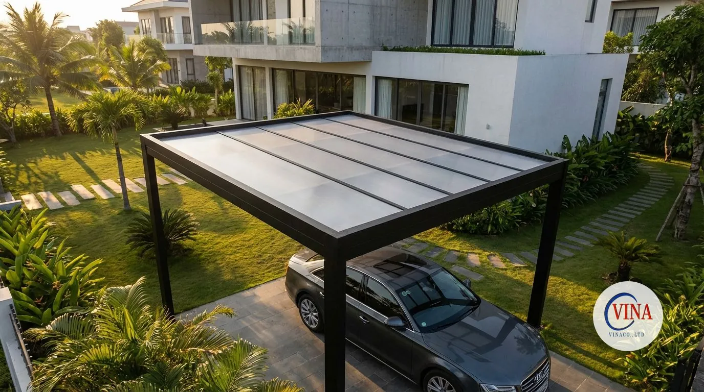Hình ảnh minh họa cho mái che nhà xe Carport MC