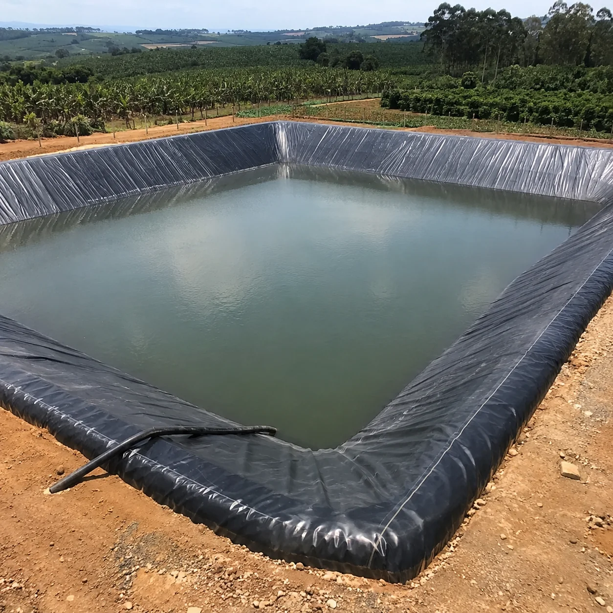 Hồ chứa nước tưới tiêu quy mô lớn lót bạt HDPE