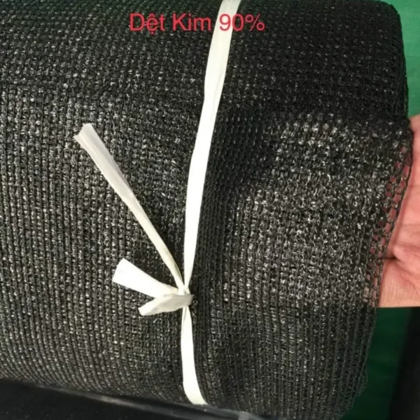 Lưới che nắng dệt kim sợi dẹt 90% – Màu Đen